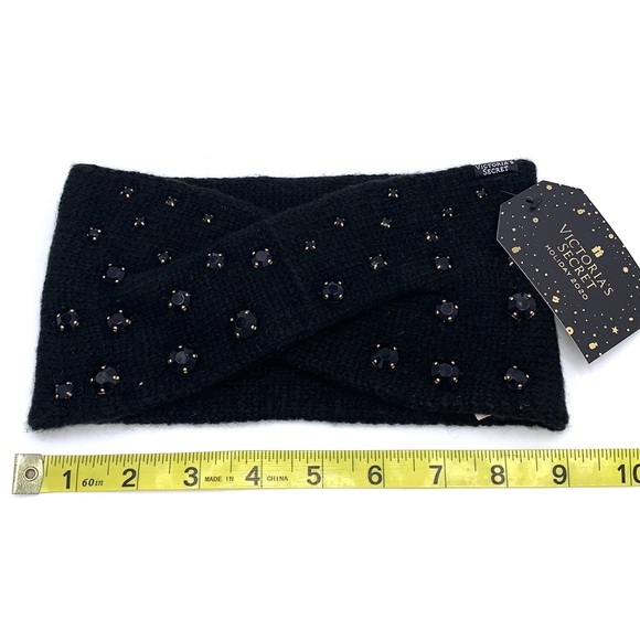 Victoria’s Secret Black Embellished Ear Warmer Headband - Picture 9 of 11